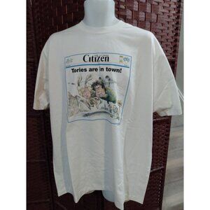 Vintage 90s Funny Canada Politics T Shirt The Ottawa Citizen Kim Campbell XL